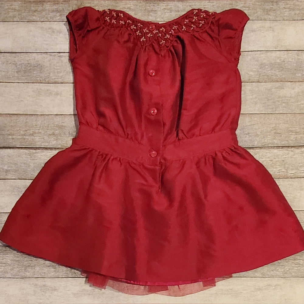 Janie and Jack Uptown Holiday 100% Silk Dress Girls Size 2T VGUC